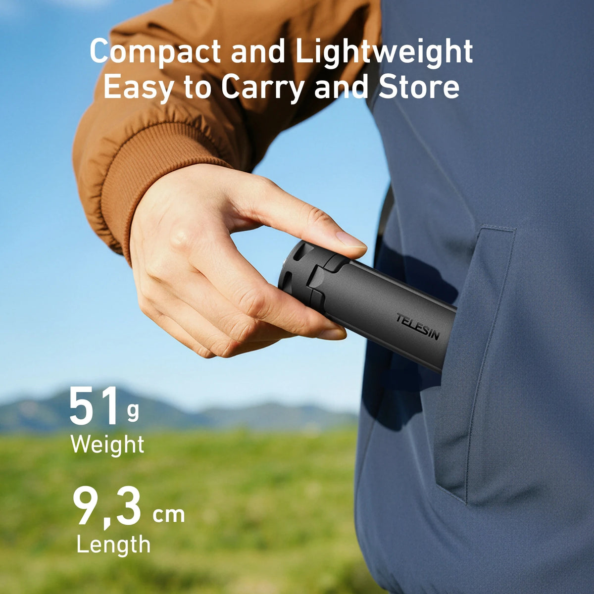 TELESIN Mini Quick Release Tripod Hand Grip