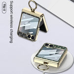 Electroplated PU Leather Case with Ring Holder for Samsung Galaxy Z Flip 6