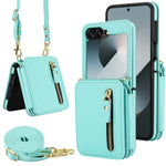 Premium Leather Crossbody Phone Case with Zipper Wallet & Card Holder for Samsung Galaxy Z Flip 5