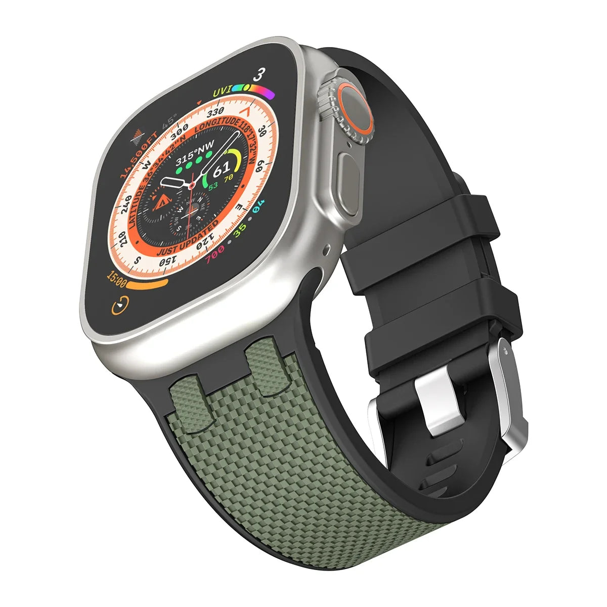 Carbon Fiber Pattern Silicone Sport Strap for Apple Watch