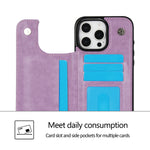 Leather Wallet Phone Case with Card Holder & Kickstand for iPhone 16 Series