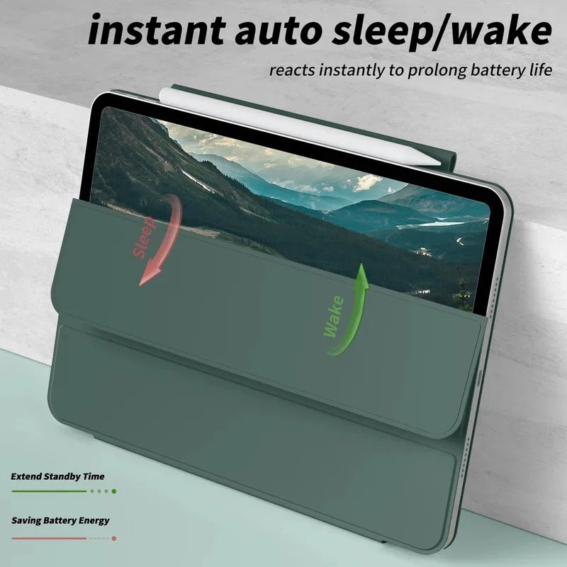 Slim Magnetic Detachable Folio Case with Pencil Slot for iPad Pro M4 (2024)