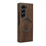 Samsung Galaxy Z Fold 7 Leather Bumper Magnetic Case