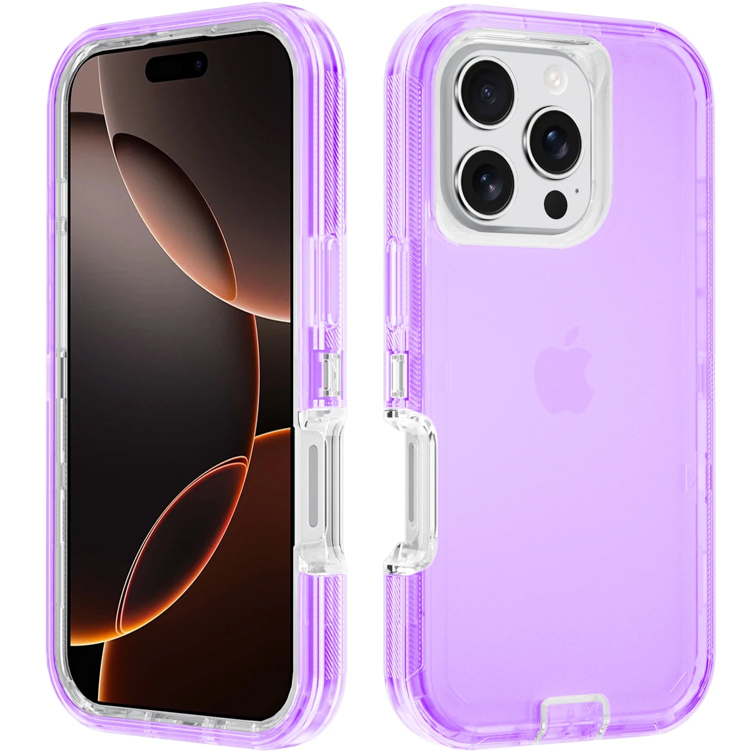 iPhone 16 Series Hard PC + TPU Transparent Armor Shockproof Defender Case