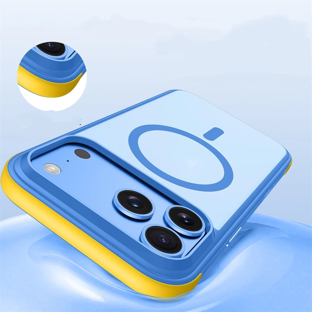 Matte Polycarbonate MagSafe Case with Shockproof TPU Bumper for iPhone 18 Series