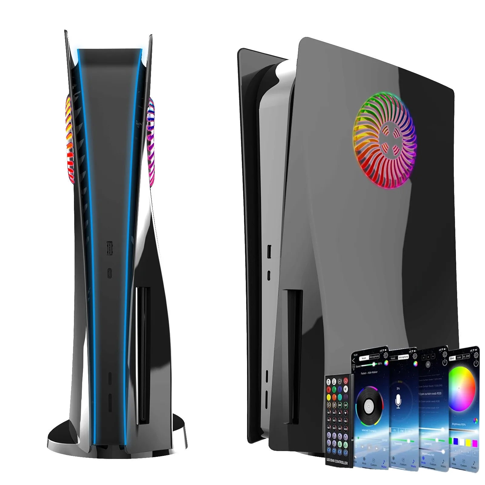 PlayStation 5 Disc Edition Side Shell Plates with RGB LED & Cooling Vents