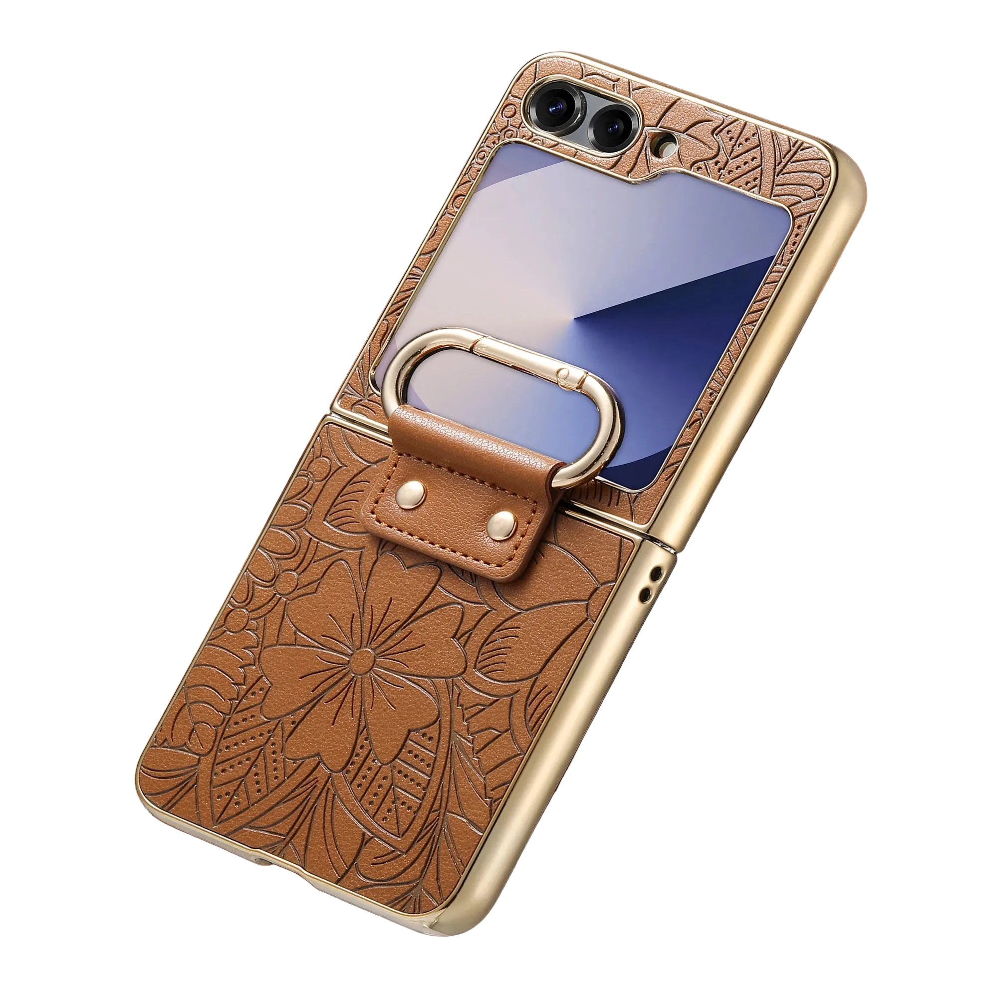 Fashion Floral Embossed Leather Case for Samsung Galaxy Z Flip 5