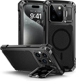 Heavy-Duty Metal Case and Camera Lens Cover for iPhone 15 Series