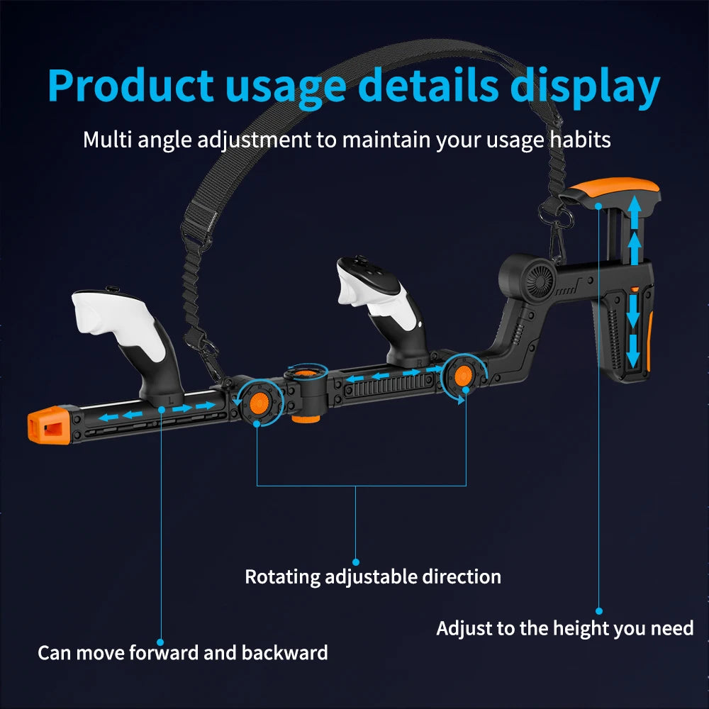 VR Gun Stock Attachment for Meta Quest 3/3S Controllers