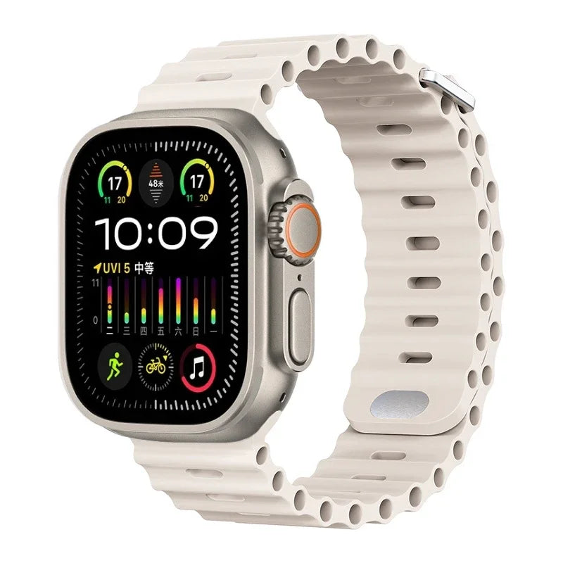 Perforated Silicone Band with Water Drainage for Apple Watch