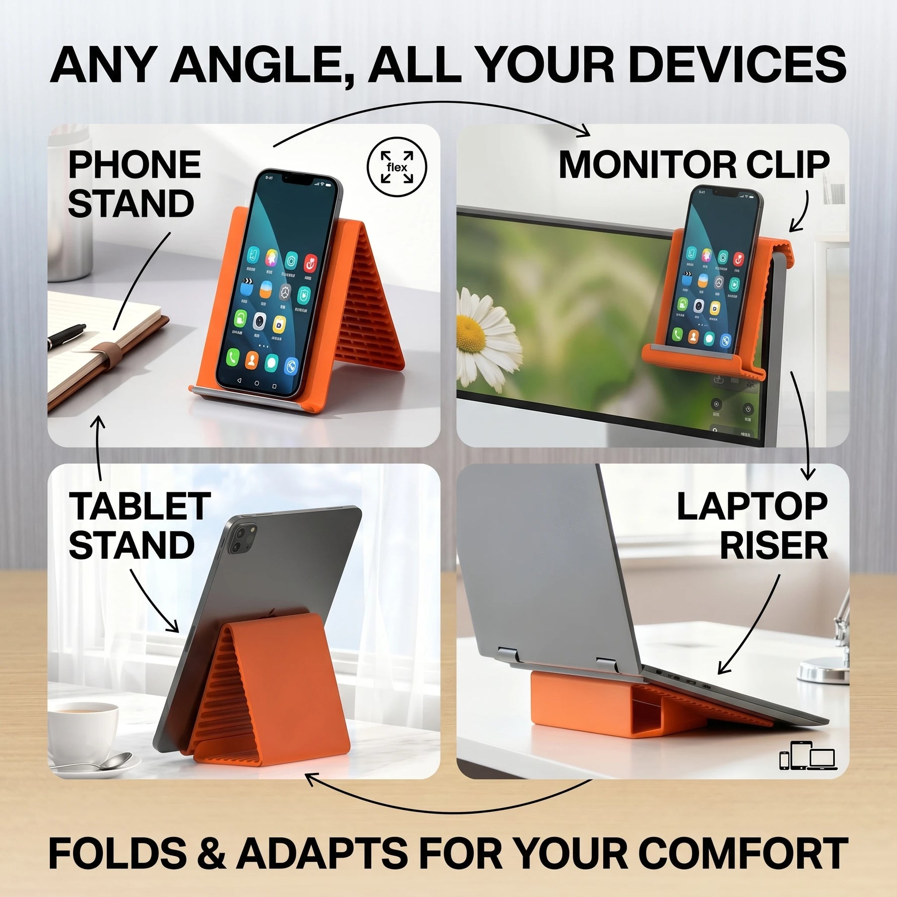 Transformable Silicone Device Stand