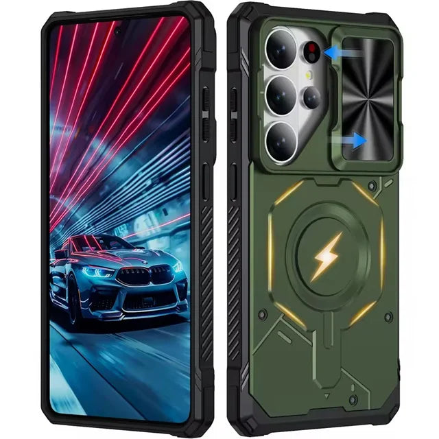Military-Grade Shockproof Case with Slide Window Camera Cover for Samsung Galaxy S26 Ultra