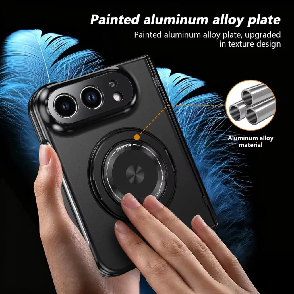 Shockproof Hard PC MagSafe Case with 360° Rotating Ring Stand for iPhone Duo