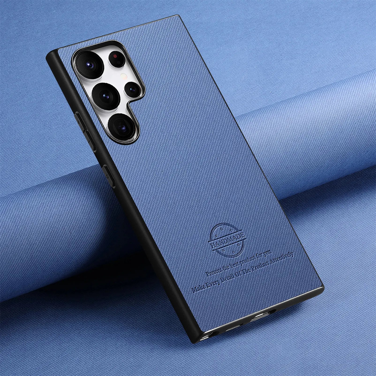 Cloth-Grain Leather Case for Samsung Galaxy S25 Series