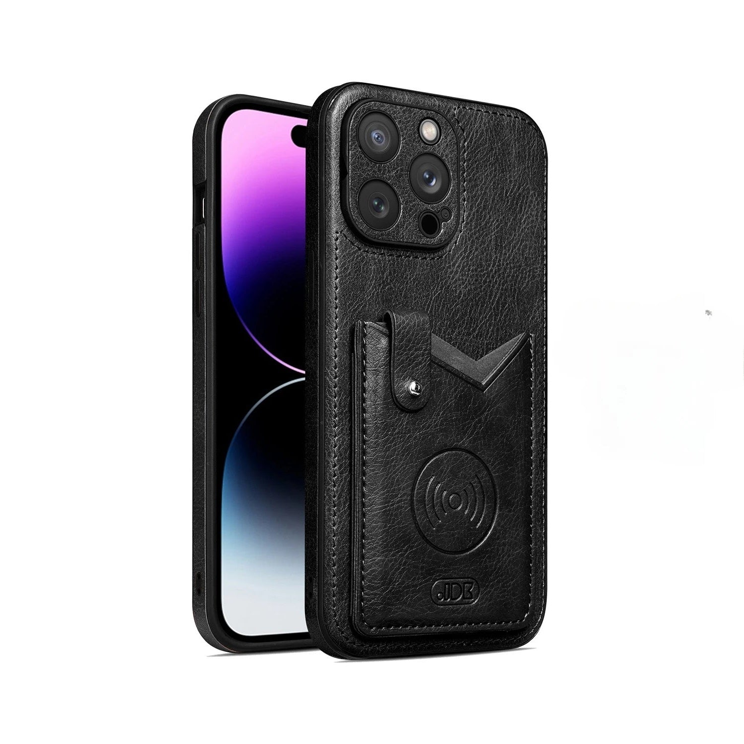 Shockproof Leather Wallet Case with Kickstand for iPhone 15 Series