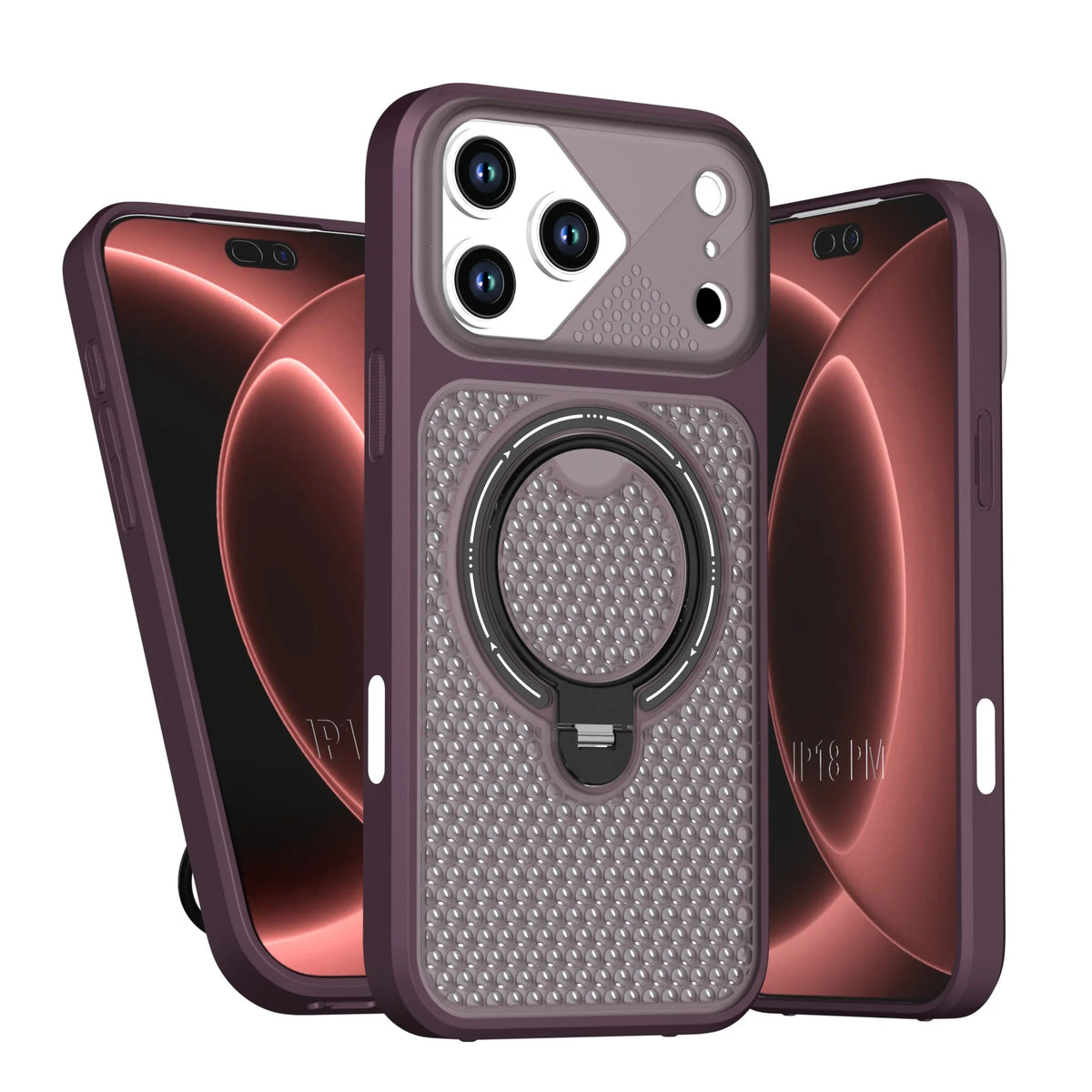 Shockproof MagSafe Case with 360° Rotating Ring Stand for iPhone 18 Series