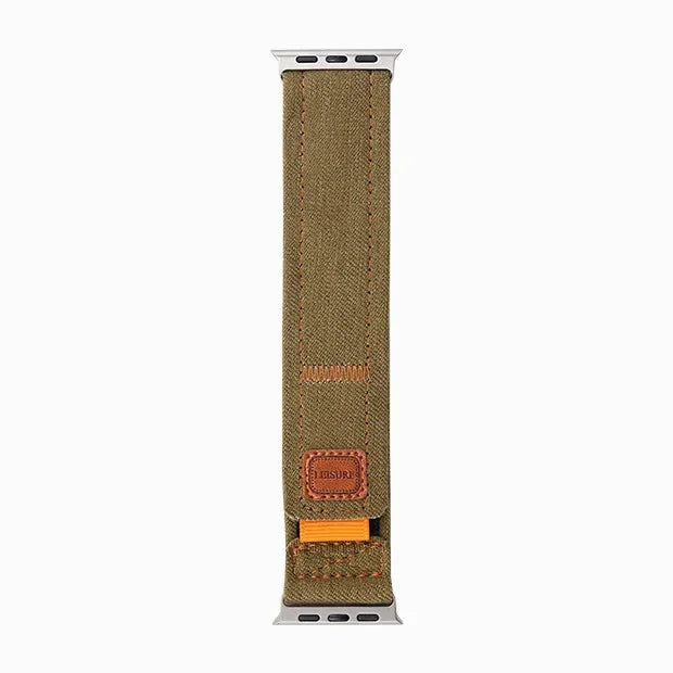 Vintage-Style Nylon Canvas Wrist Strap for Apple Watch