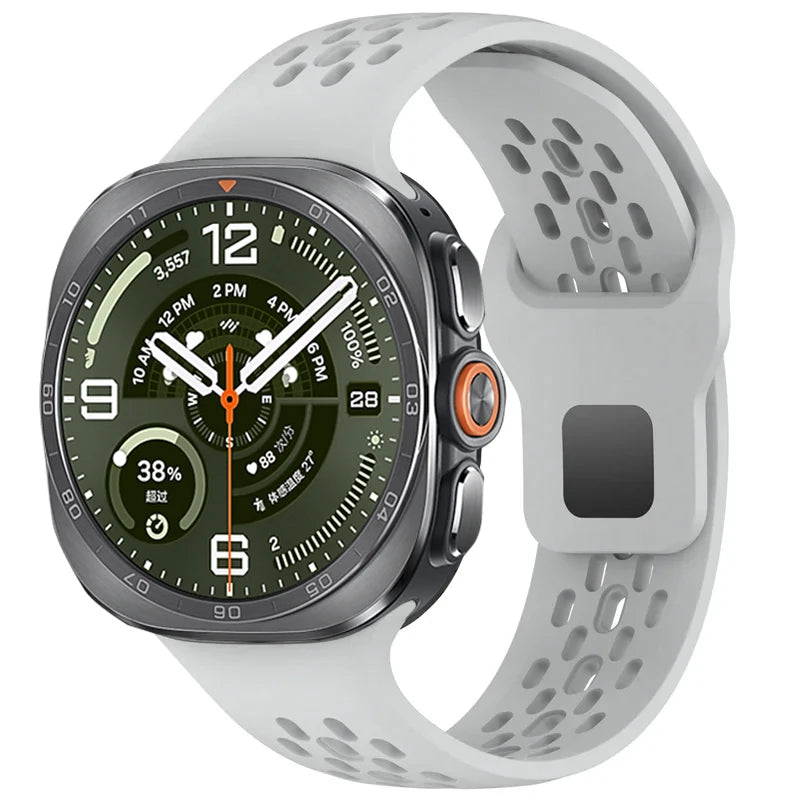 Perforated Silicone Sport Band with Quick-Release Connector for Samsung Galaxy Watch Ultra 2