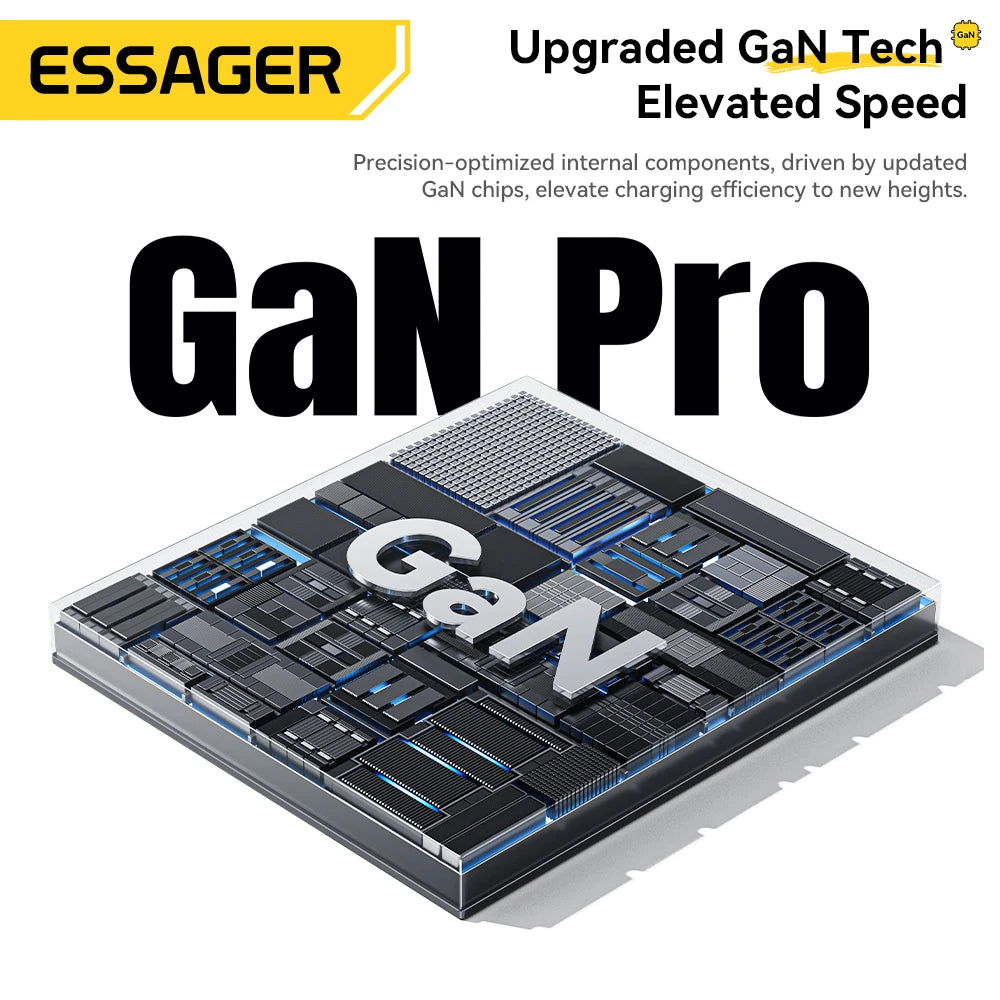 Essager 65W GaN Fast Charger with Retractable Type-C Cable