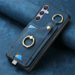 Leather Card Holder Case with 360° Rotating Ring Kickstand for Samsung Galaxy S26 Series