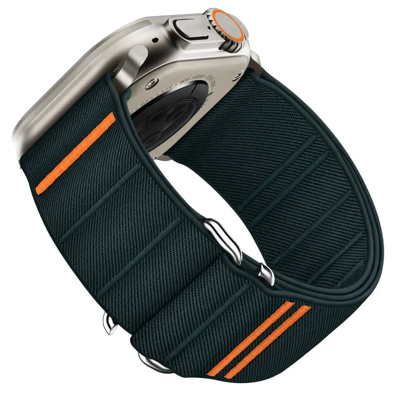 Woven Nylon Loop Closure Band with Shaped Buckle for Apple Watch
