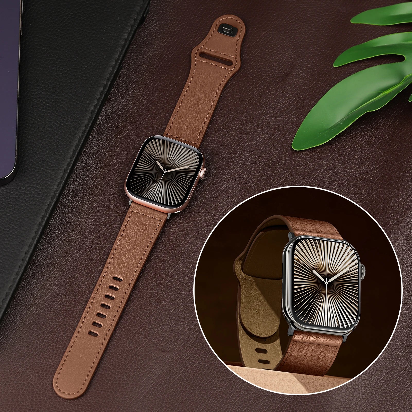 Premium Leather Sport Band for Apple Watch