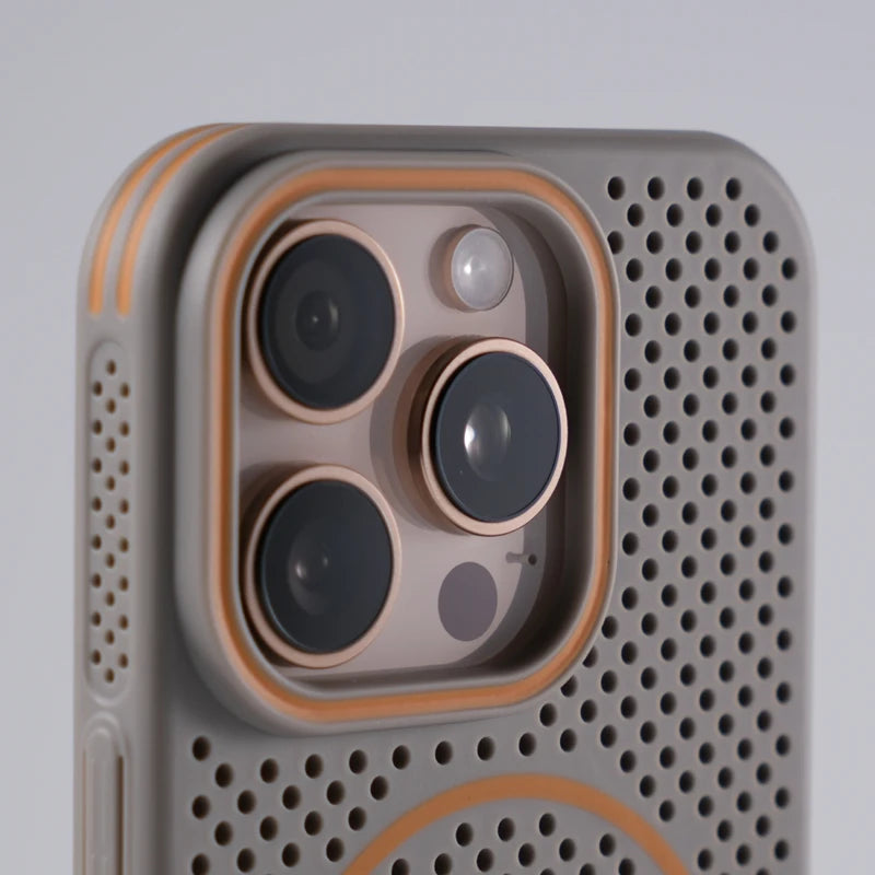 Ultra-Thin Honeycomb Mesh Cooling MagSafe Case for iPhone 15 Series