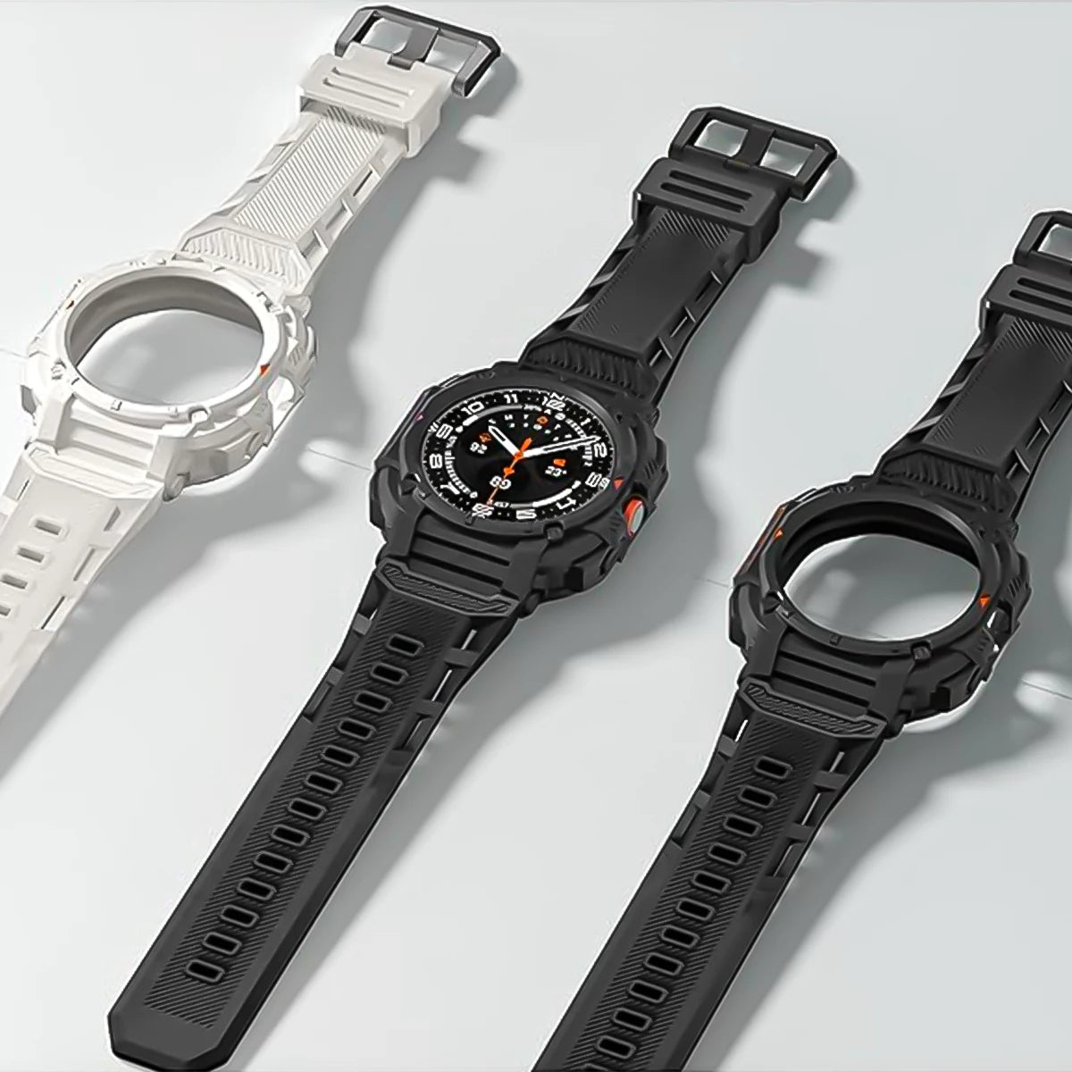Samsung Galaxy Watch Ultra (2025) Shockproof Case and Sport Silicone Strap Band