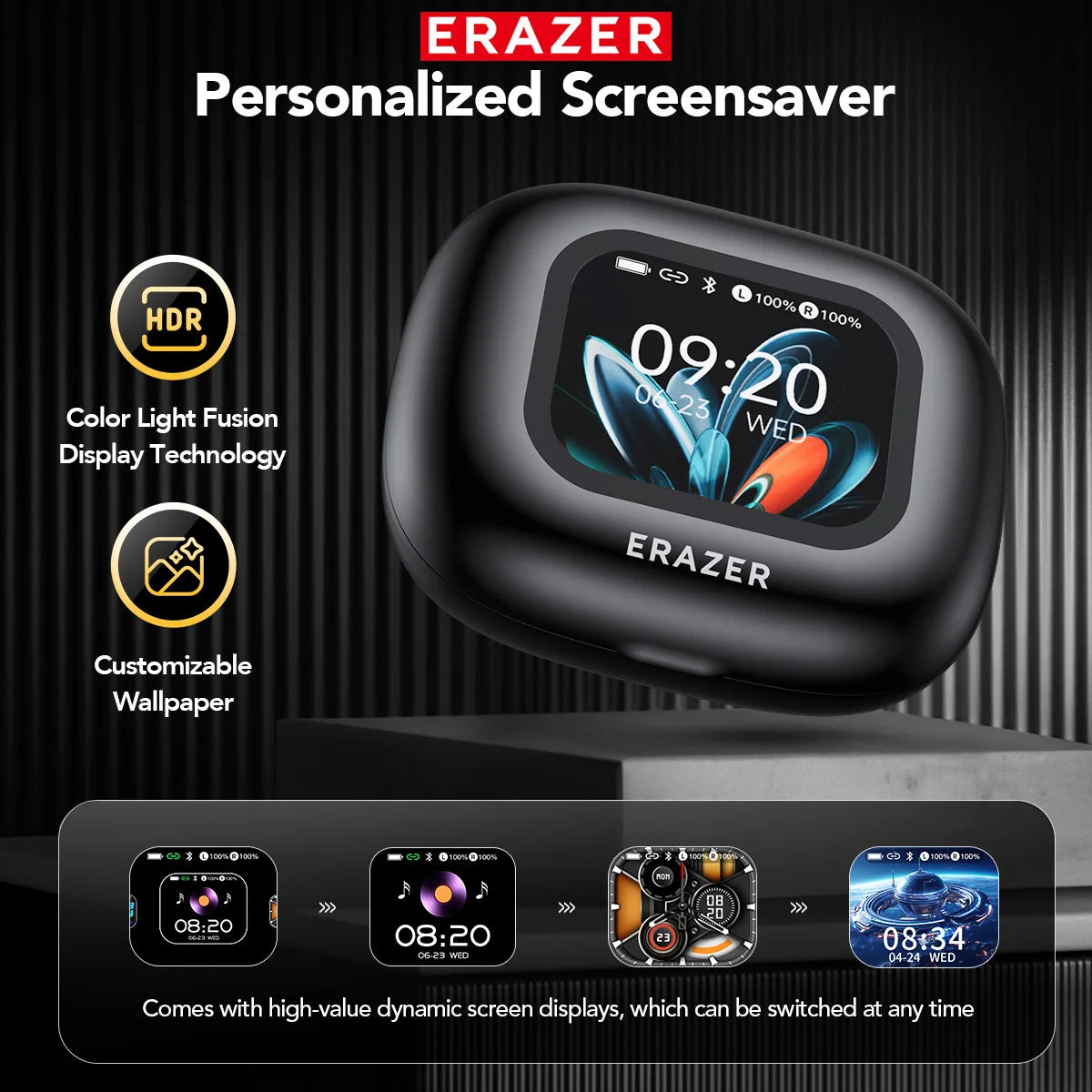 Lenovo ERAZER XP15 Open-Ear Wireless Earbuds with LCD Touch & AI Translator