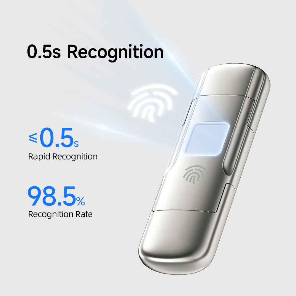 High-Speed USB 3.2 Gen 2 Flash Drive with Fingerprint & AES256 Security