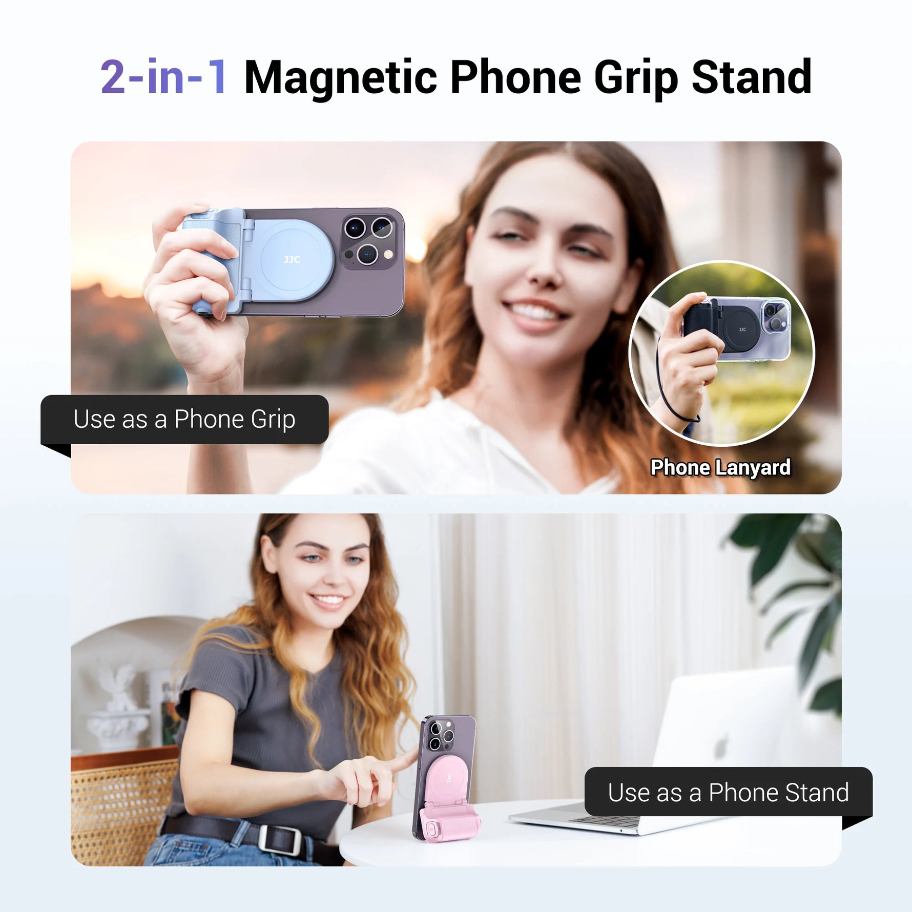 JJC Magnetic Phone Hand Grip with Remote Control