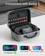 Hard Shell Travel Case With 24-28 Game Card Pockets for Nintendo Switch 2