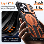 Heavy Duty Armor MagSafe Case with Metal Kickstand for iPhone 17 Series