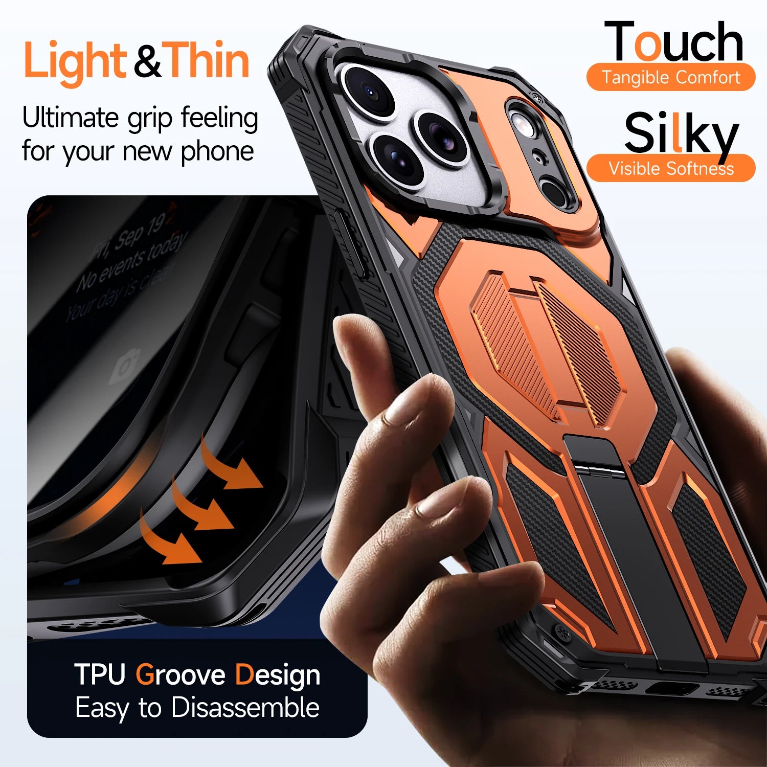 Heavy Duty Armor MagSafe Case with Metal Kickstand for iPhone 17 Series