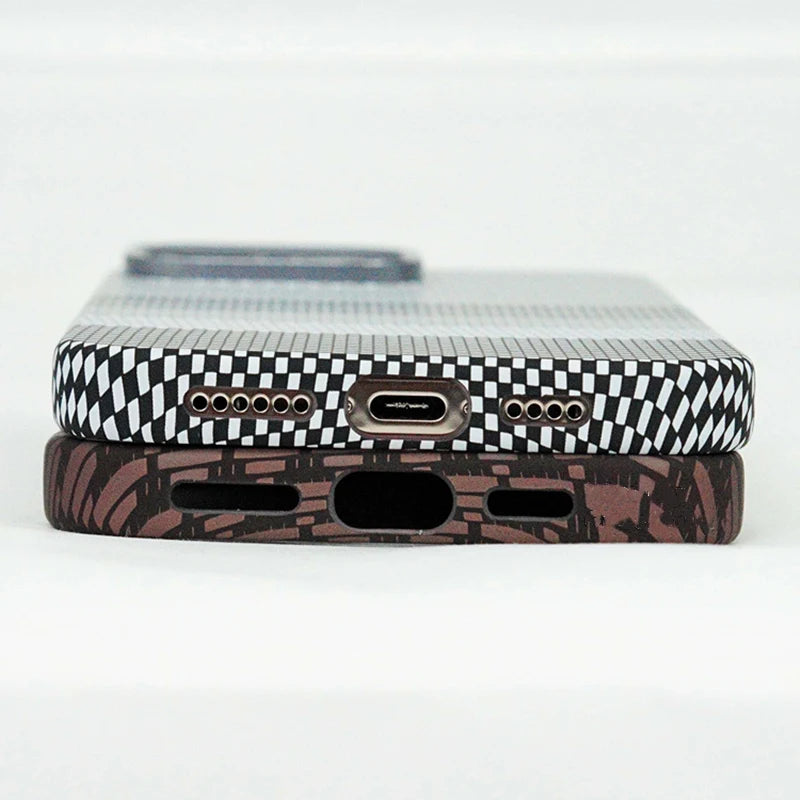 Carbon Fiber Pixel Relief MagSafe Case for iPhone 16 Pro / iPhone 16 Pro Max