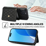 Crossbody Leather Wallet Case with Card Slots & Lanyard for iPhone 16 Series