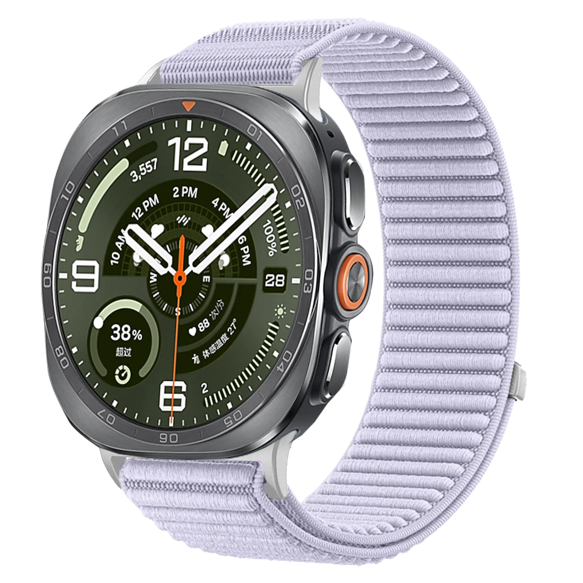 Woven Nylon Velcro Watch Strap with Metal Connector Heads for Samsung Galaxy Watch Ultra 2