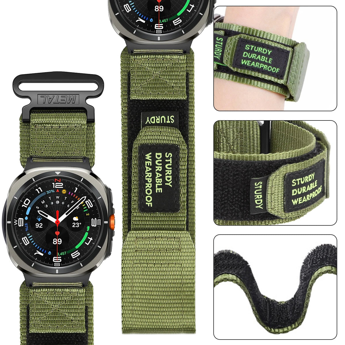 Quick Fit Camouflage Nylon Loop Strap for Samsung Galaxy Watch Ultra - Stylish & Secure