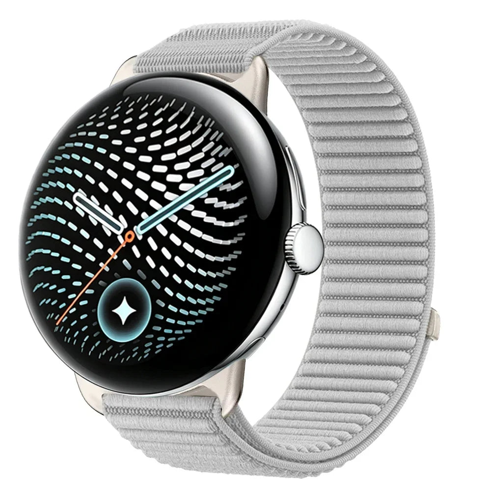 Elastic Nylon Watch Band with Velcro Adjustment Strap for Google Pixel Watch 4