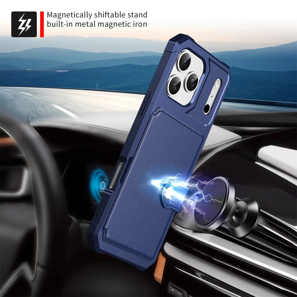 Premium Hard Leather Wallet Case for iPhone 17 Series