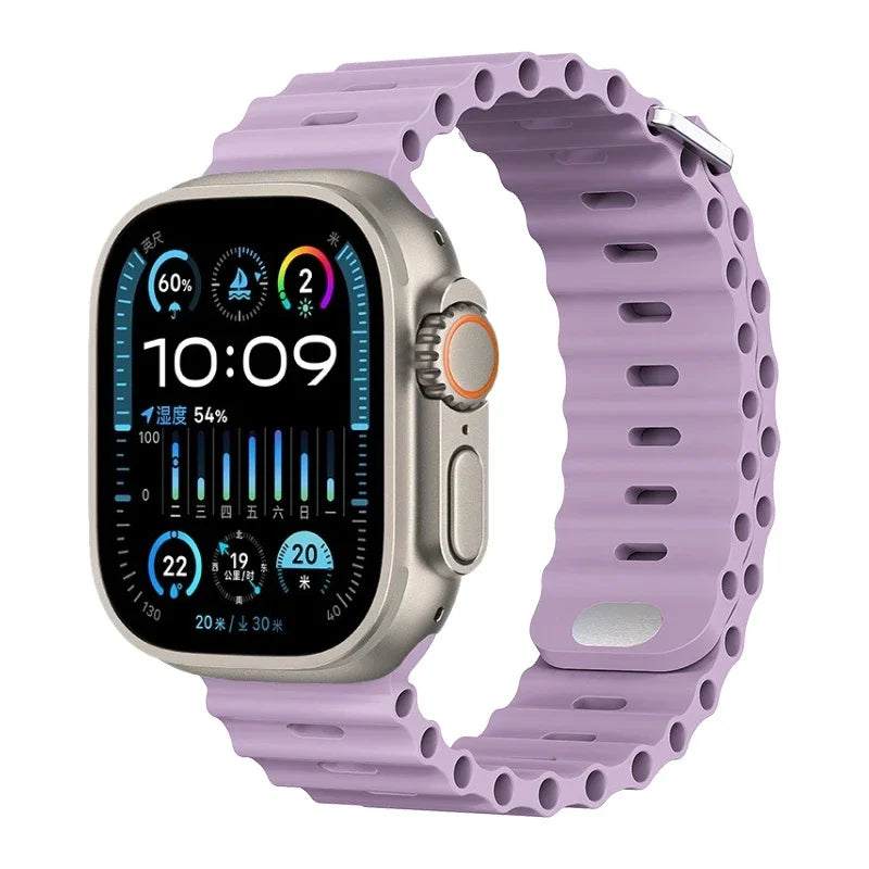 Perforated Silicone Band with Water Drainage for Apple Watch