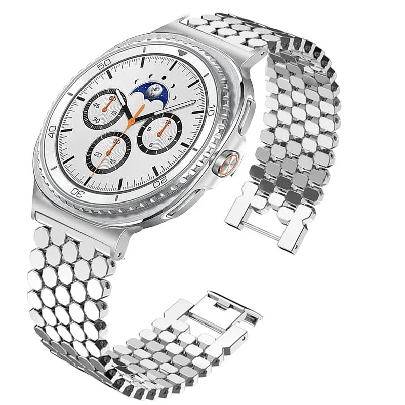 Luxury Hexagonal Link Jewelry Strap for Samsung Galaxy Watch 8 & 8 Classic