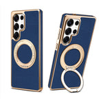 Lychee Leather Magnetic Case with 360° Stand for Samsung Galaxy S25 Ultra