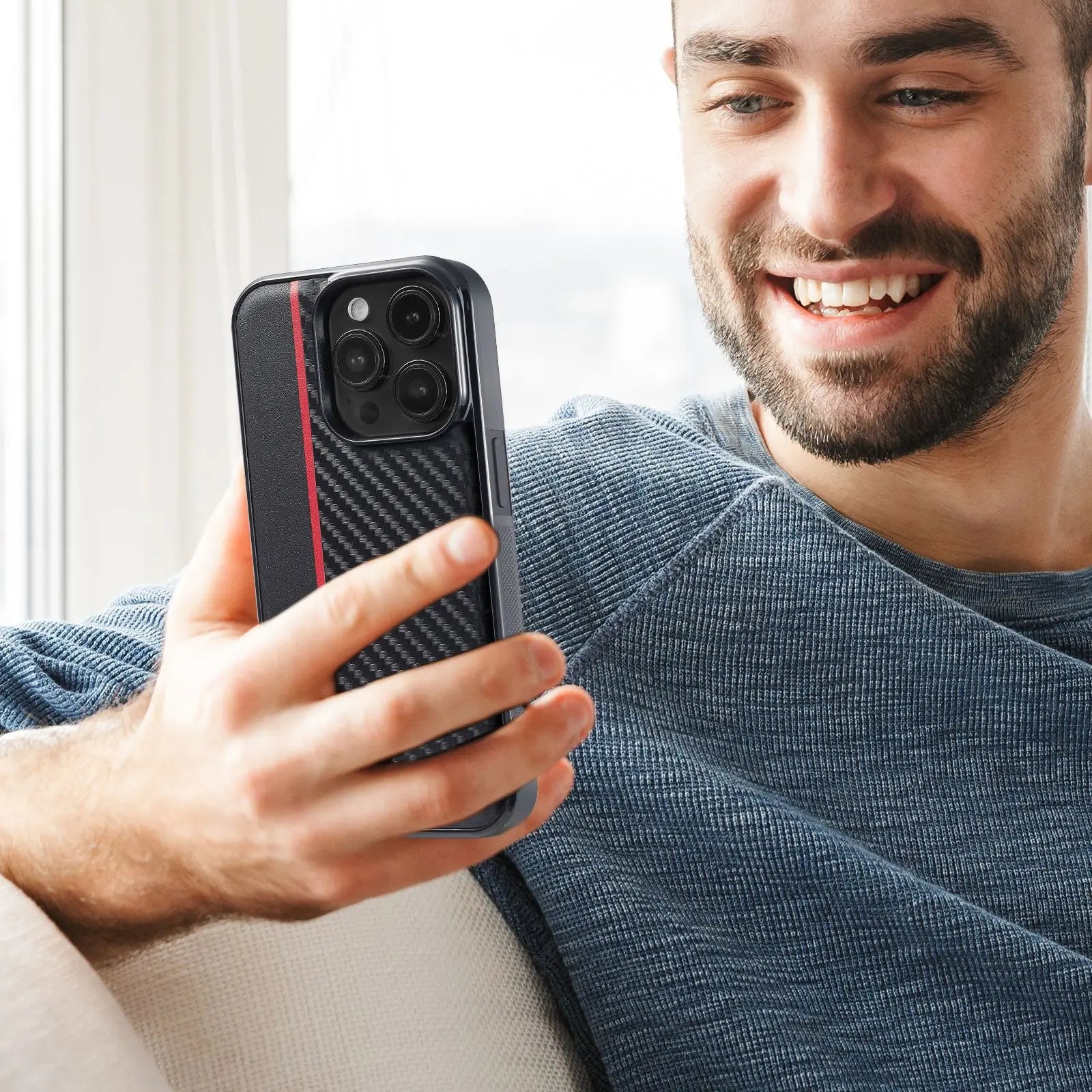 Luxury Leather Shockproof Phone Case for iPhone 15 Series