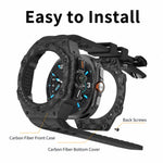 Carbon Fiber Protective Case with Silicone Band for Samsung Galaxy Watch Ultra 2
