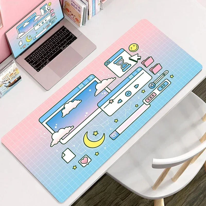 Large Format Vaporwave Kawaii Desk Mouse Pad