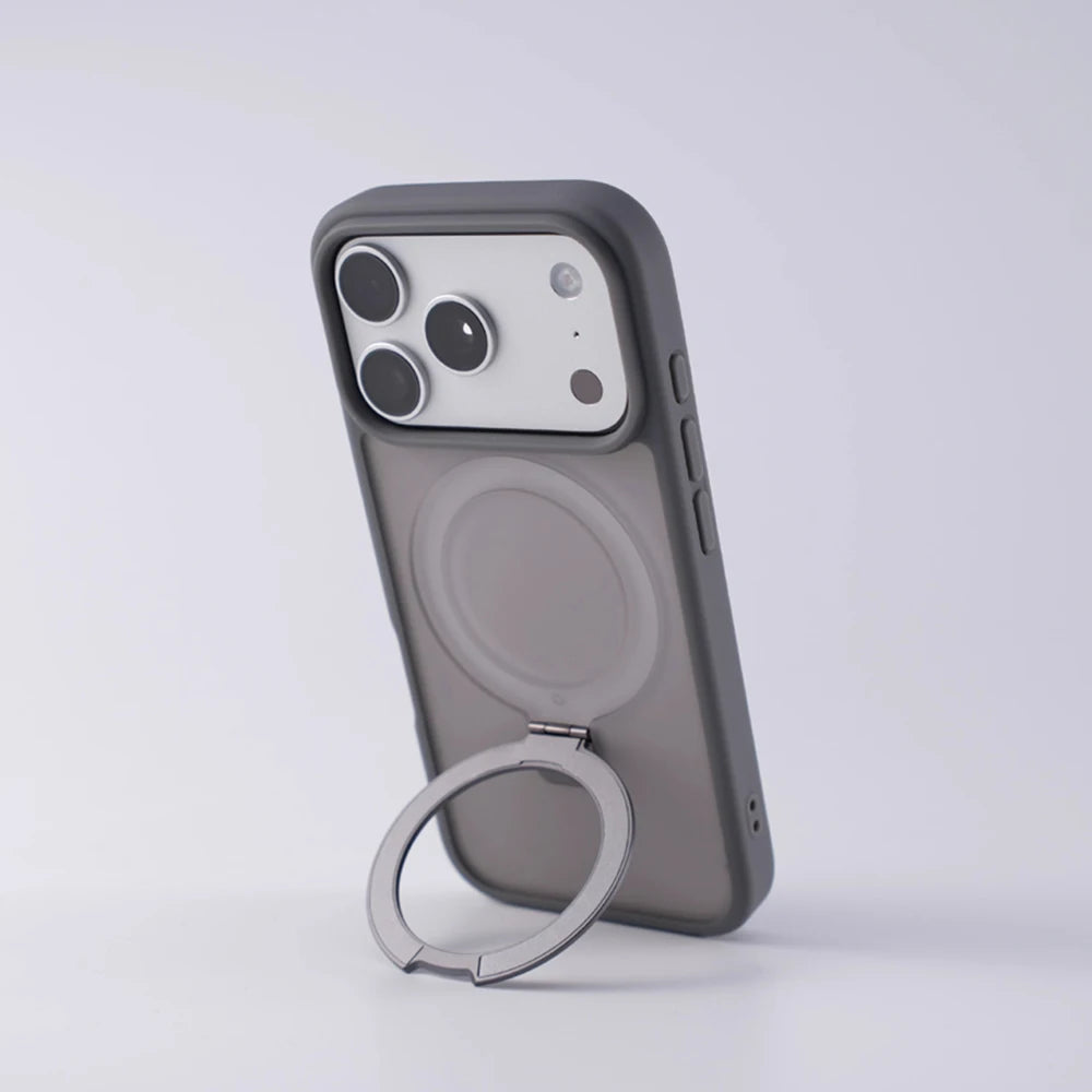 Matte MagSafe Ring Stand Case with Bumper Protection for iPhone 18 Series