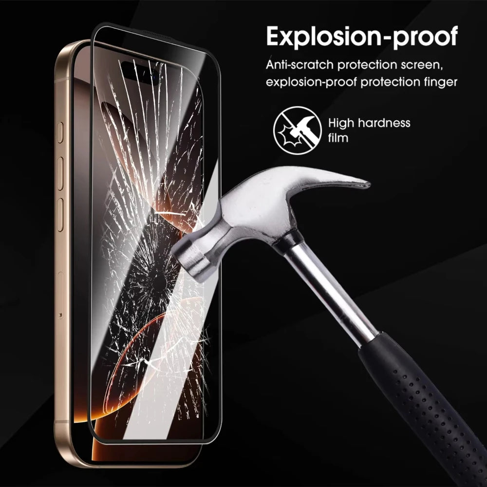 HD Clear Tempered Glass Film with Easy Install Tool for iPhone 17 Series