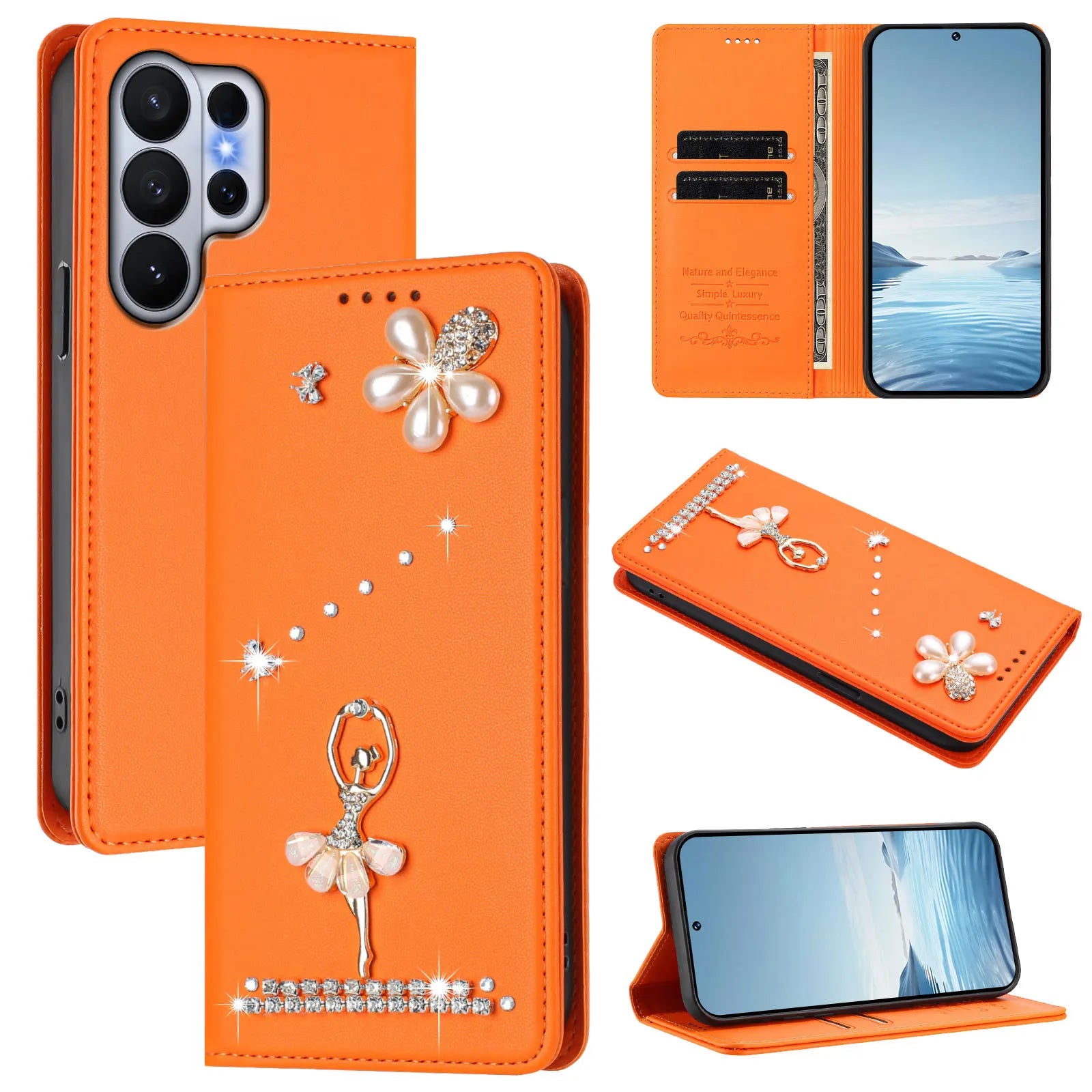 Diamond Pattern Leather Flip Wallet Case with Card Slots for Samsung Galaxy S26 Series
