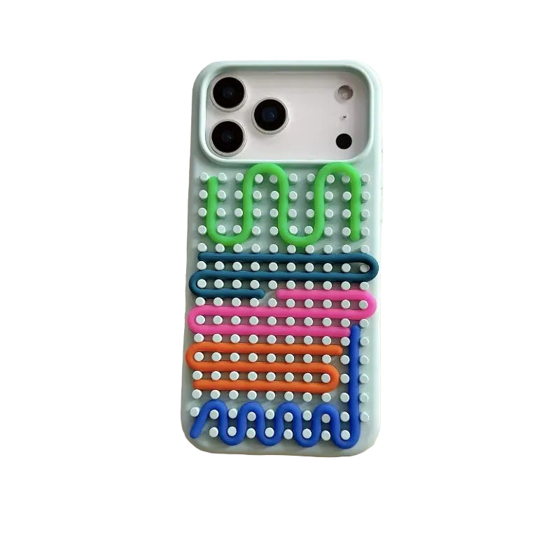 Cylindrical Labyrinth Silicone Phone Case for iPhone 17 Series